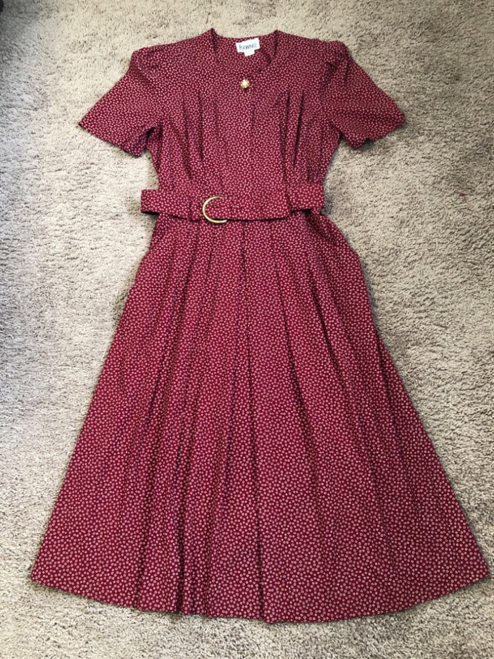 Periwinkle VTG Red Maxi Dress size 18 w/Belt